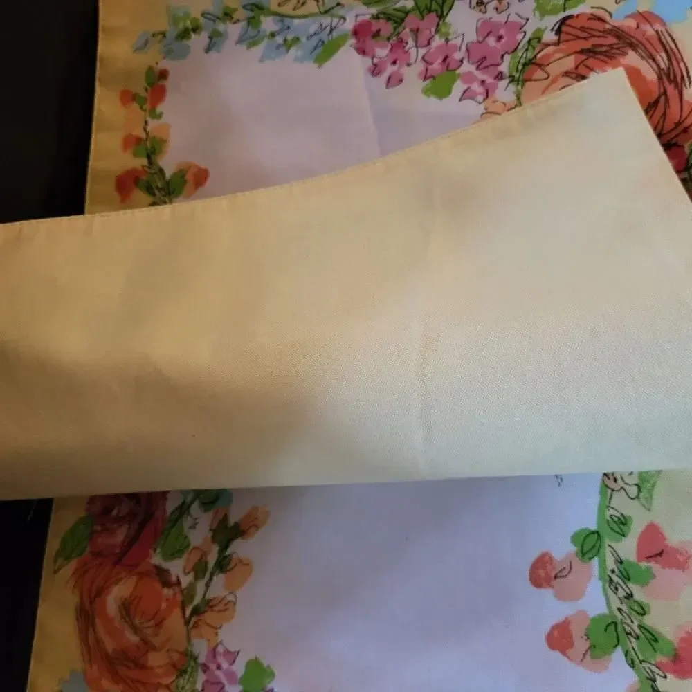 Vintage Pristine '70'S Set Of 2 Vera Neumann Placemats Yellow Flora 17